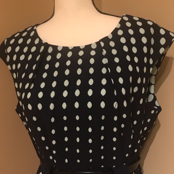 Connected Apparel Blue Polka Dot Dress - Picture 4 of 8